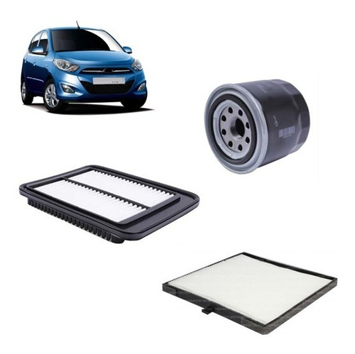 Kit Filtros Aceite/aire/polen Para Hyundai I10 1.1 2008-2014