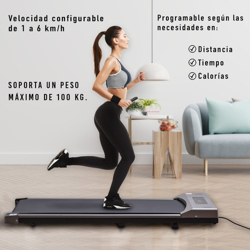 Imagen 3 de 8 de Caminadora Eléctrica Base Ajustable Kipro Gris