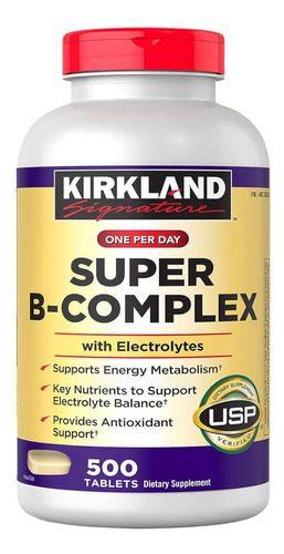 Vitamina B Complejo B Complex Kirkland 500 Tabls