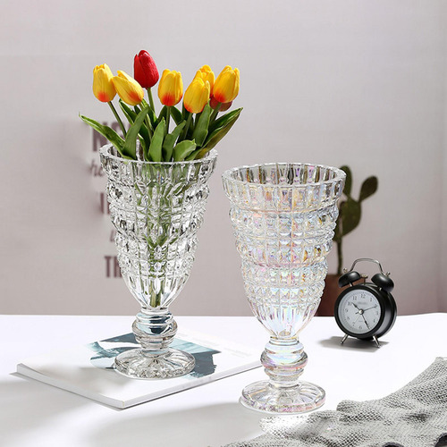 Florero De Copa De Vidrio, Soporte Para , Maceta De Claro
