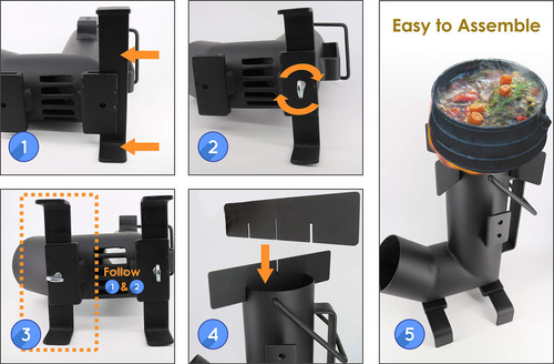 Estufa De Leña Portátil Camping Rocket Stove Starblue