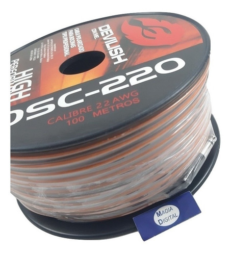 Cable Para Bocina Polarizado Prof. Calibre 22 100m Dsc-220