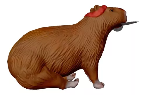 Capivara Rambo Sentada. Modelo Exclusivo. Miniaturas Desenho