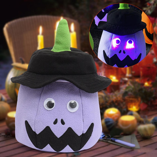 Cubo De Halloween Bolsa De Fiesta Iluminada Cesta De Violeta