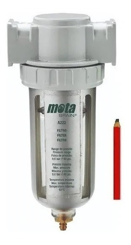 Imagen 1 de 10 de Filtro De Aire Para Compresor Trampa De Agua Mota A222 + Reg