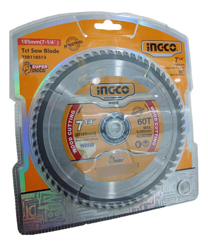 Disco Para Madera 7 - 1/2 Pulgadas 60 Dientes Ingco