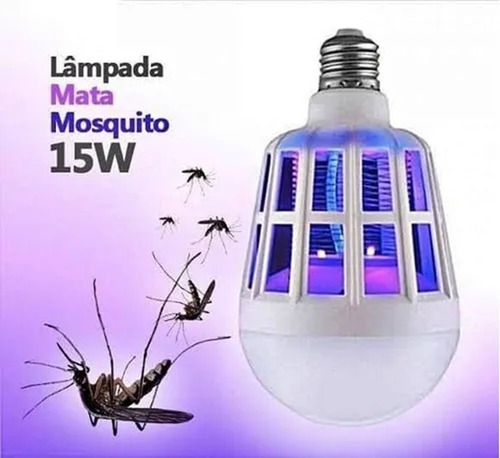 Lampada Led Mata Mosquito Insetos Pernilongo Moscas E27 15w