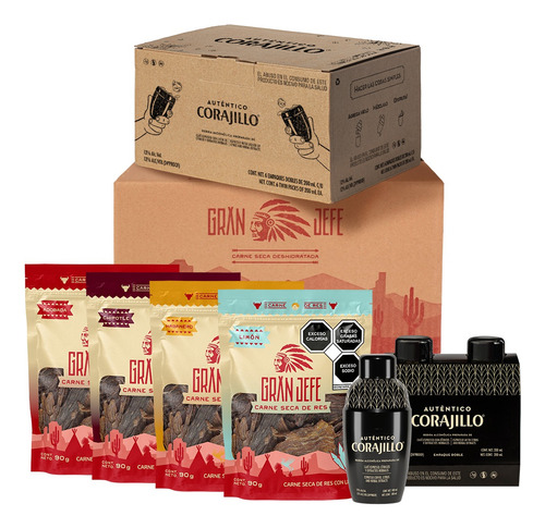 Carne Seca Sabores Mix 90g Con 20p+ Caja Auténtico Corajillo