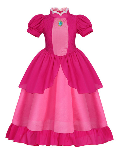 Vestido De Princesa Super Mario Biki Para Niños, Color Meloc