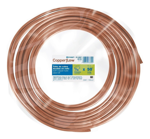 Tubo De Cobre Flexible 5/16' Rollo De 15 Metros 48156