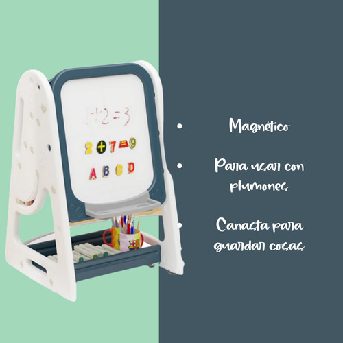 Estación Dibujo Infantil Pizarrón Escritorio Y Silla Mima2