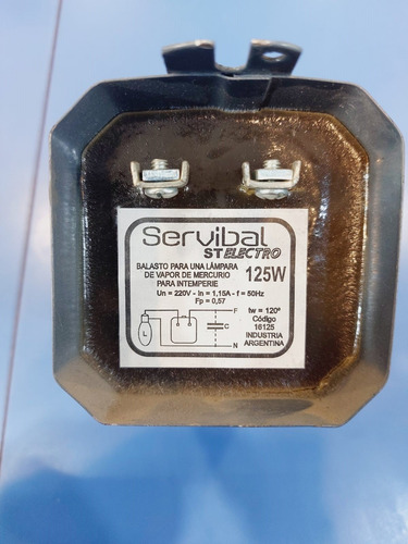 Balasto P/lampara Vapor De Mercurio 125w Intemperie