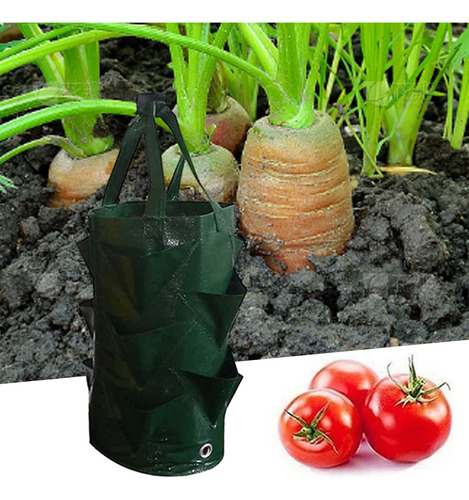 Saco De Cultivo De Morango, 3 Galões, Dobrável Com Verde