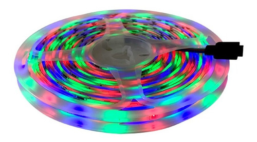 Imagem 6 de 9 de Fita Led 5m Rgb 3528 Siliconada Com 300 Leds Controle Fonte