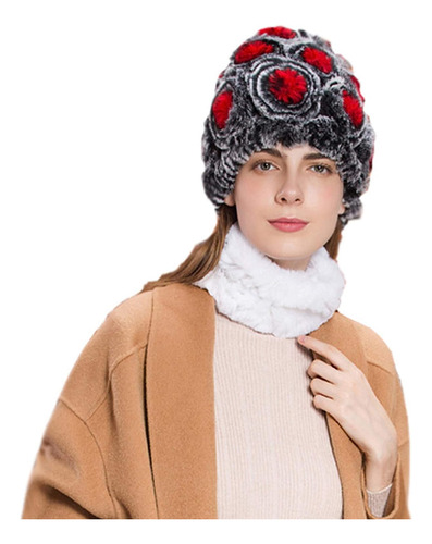 Yiseven Gorro De Piel De Conejo Auténtica Para Mujer, Gorro