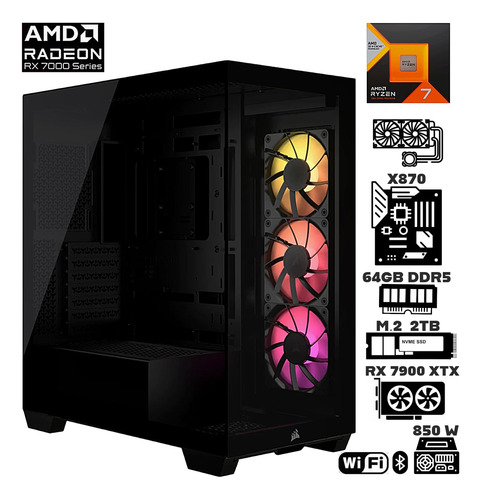 Computadora Ryzen 7 7800x3d Ram 64gb M.2 2tb Rx 7900 Xtx 24g