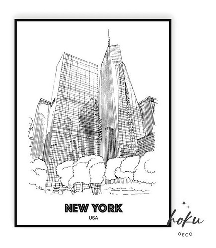 Imagen 3 de 3 de Cuadros New York - 30x40 Cm