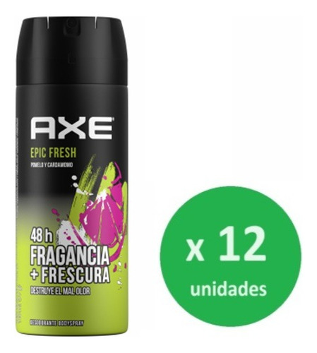 Pack Desodorante Axe Epic Fresh 150ml X 12 Unid. - Dh Tienda