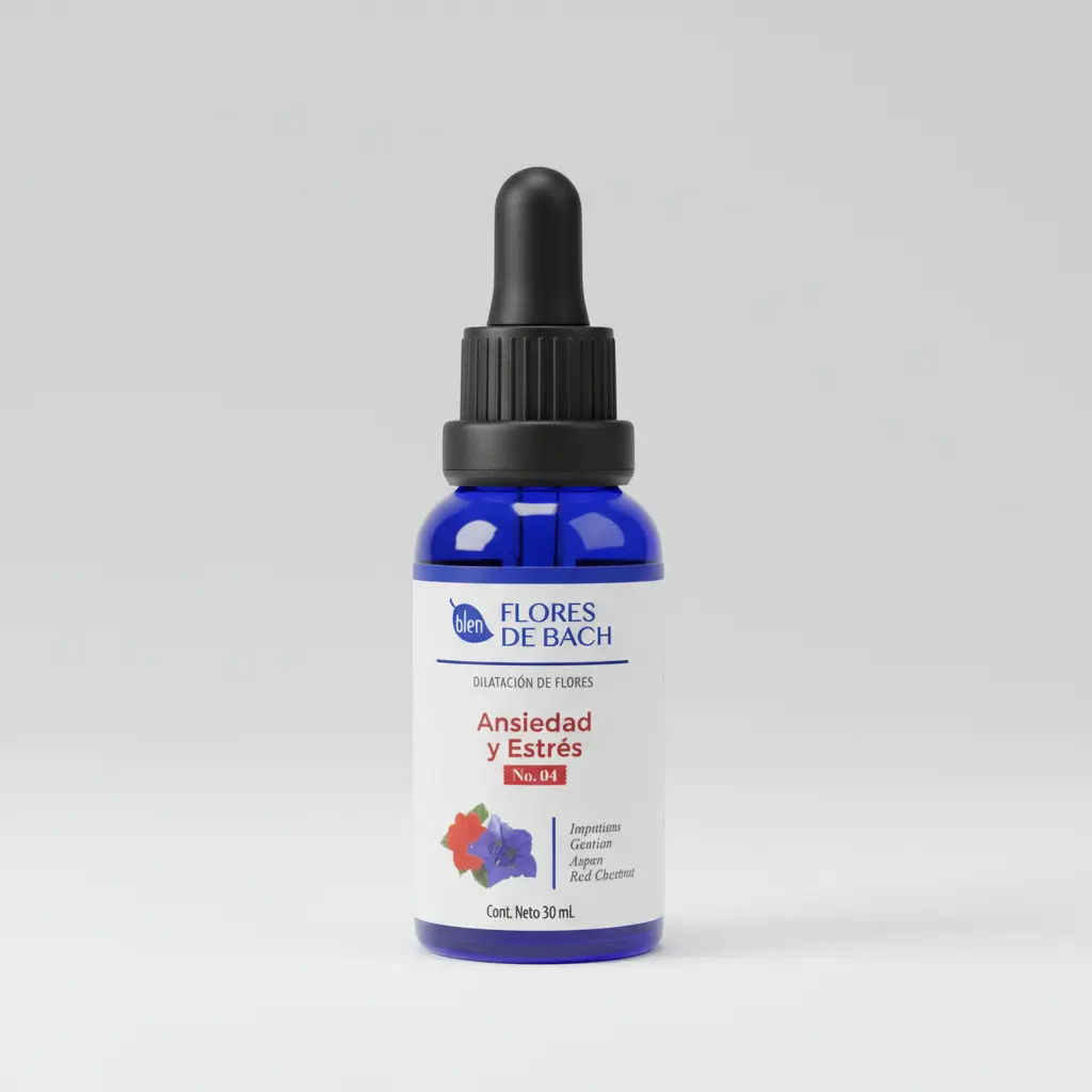 Flores de Bach Blen Ansiedad y Estrés 30 mL Auxiliar Natural Beneficios para Relajación y Claridad Mental