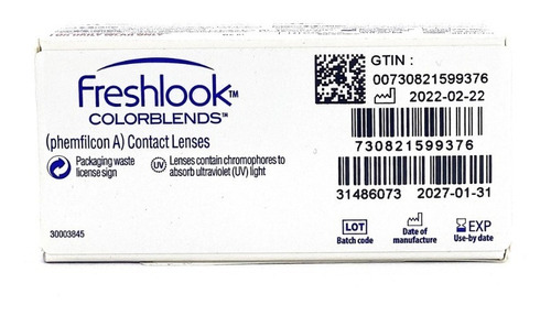 Freshlook Colorblends Lentes Color + Liquido 60ml + Estuche Color Azul Safiro - True Sapphire