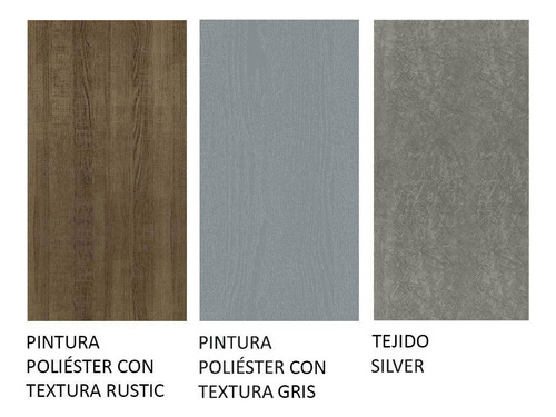 Mesa de Comedor con Tapa de 4 Sillas Madesa Ashley Color Rústico/Gris/Plateado Diseño de Tela Lisa