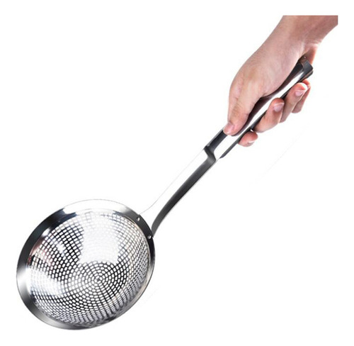 // Cuchara Coladora Grande De Acero Inoxidable Con Forma De