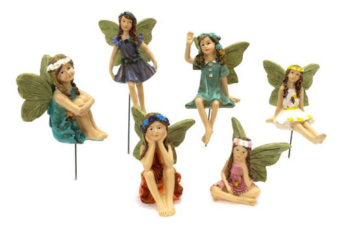 6 Piezas De Hadas En Miniatura Figuras De Hadas Con Alas De