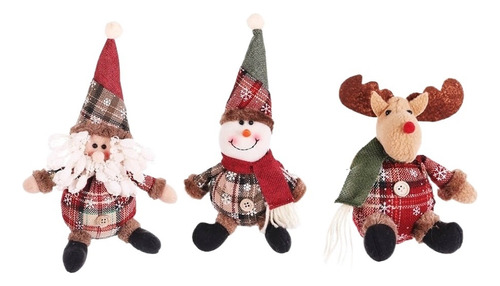 3 Muñeco Navideños Adornos Colgantes Arbol Navidad Decorado
