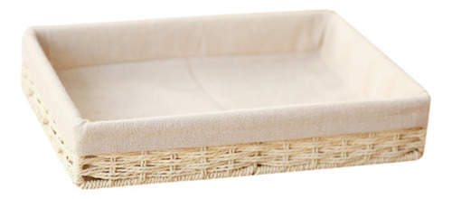 Basque Tejido Bin Organizador Rectangular Moderno Beige S