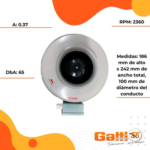 Extractor De Aire Entre Conducto Chapa 4 (10 Cm) Gatti Vent