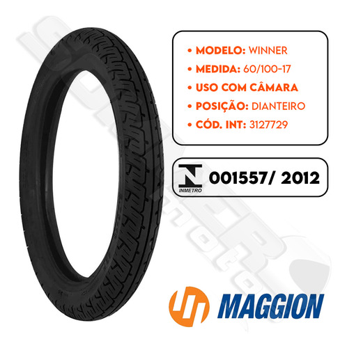 Pneu Dianteiro Crypton 100/115 60-100-17 Winner Maggion