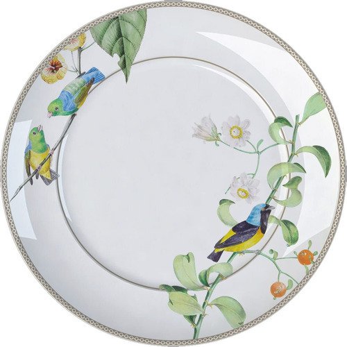 1 Peça Prato Raso Bela Fauna De 28cm Germer Porcelanas