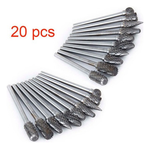 R Kit 20 Fresas Carburotungsteno Pmetal 1/8 Dremel Taladro