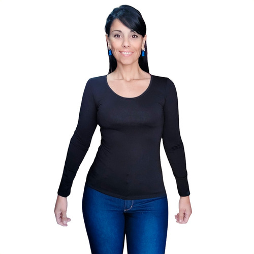 Remera M/larga Mujer Escote Redondo Modal//lycra T Grande Mc