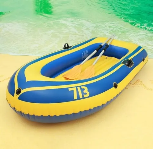 Bote Inflable Genérico Con Remos, Cuerdas E Inflador