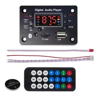 Módulo Mp3 Usb/fm/aux Bluetooth Pantalla Control Remoto 12v