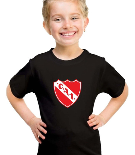 Remera Independiente Escudo Algodón Peinado Unisex Y Niños