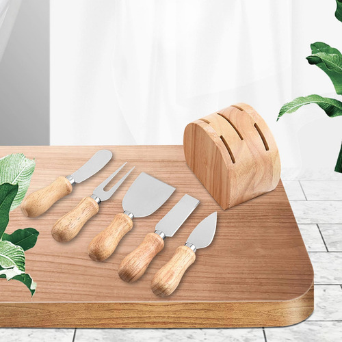 De Queso Con Estante De Madera, Tenedor Para Queso, Juego De