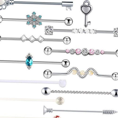 13pzs Piercing Aretes Oreja Cartílago Acero Inoxidable