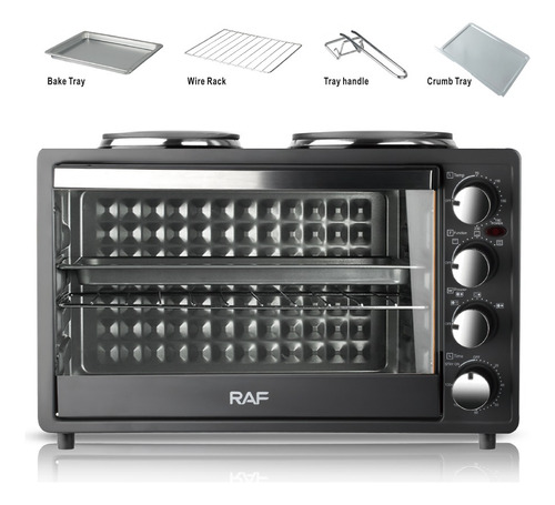 Horno Eléctrico De Mesa Con Estufas 2 En 1 Raf R.5310s 30lts