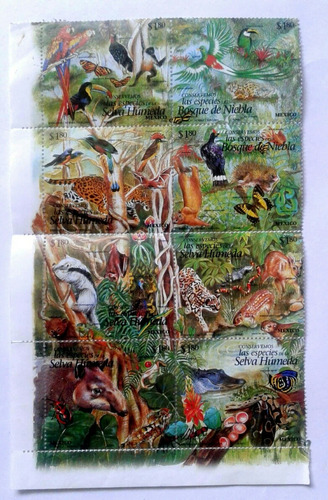 Imagen 4 de 4 de Timbres Postales Mexico Conservemos La Selva Humeda