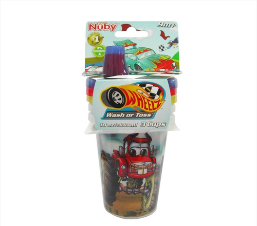 Nuby - Juego Vasos  Wheelz Con Pico  (3pz) 10 Oz. / 41252