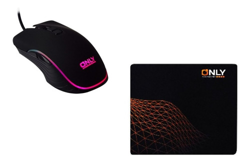 Mouse Gamer + Pad Rgb Only Cable Reforzado 7 Botones 3200dpi