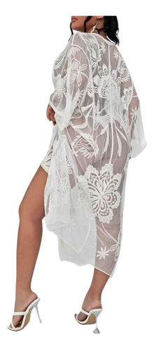 Kimono Tunica Floreal Moda Total Mujer Playa 3081