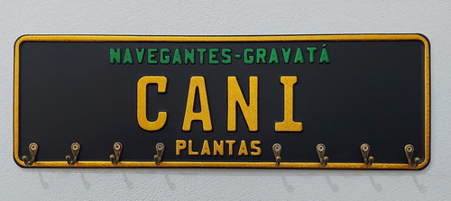 Placa De Carro Decorativa Porta Chaves Em Alumínio