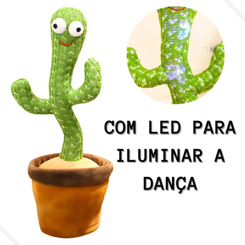 Cacto Dançante E Falante Toca Música Repete A Fala Brinquedo