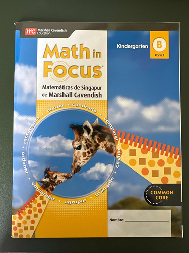 Math In Focus Singapur Kindergarten B Parte 1 Y 2