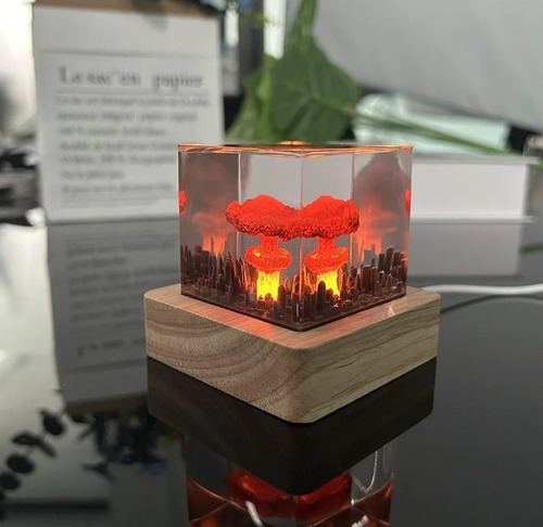 Presente Escultura Lâmpada Bomba Atômica Luminária Usb Nuvem Cúpula Transparente Estrutura Colorida 110v/220v
