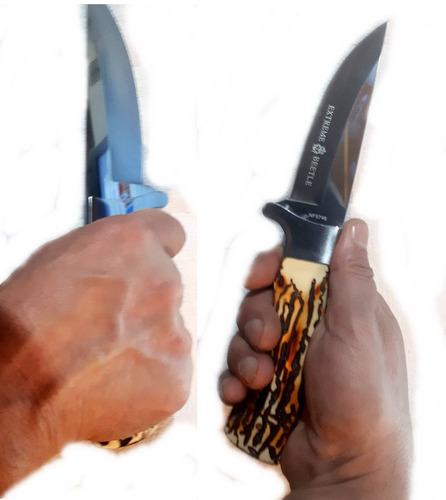 Cuchillo Puñal C/ Ciervo Simil Grande Hermosohoja Entera26cm
