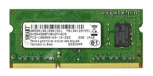 Memória Smart Notebook 2gb Ddr3 Pc3-10600s Dell, Hp, Lenovo